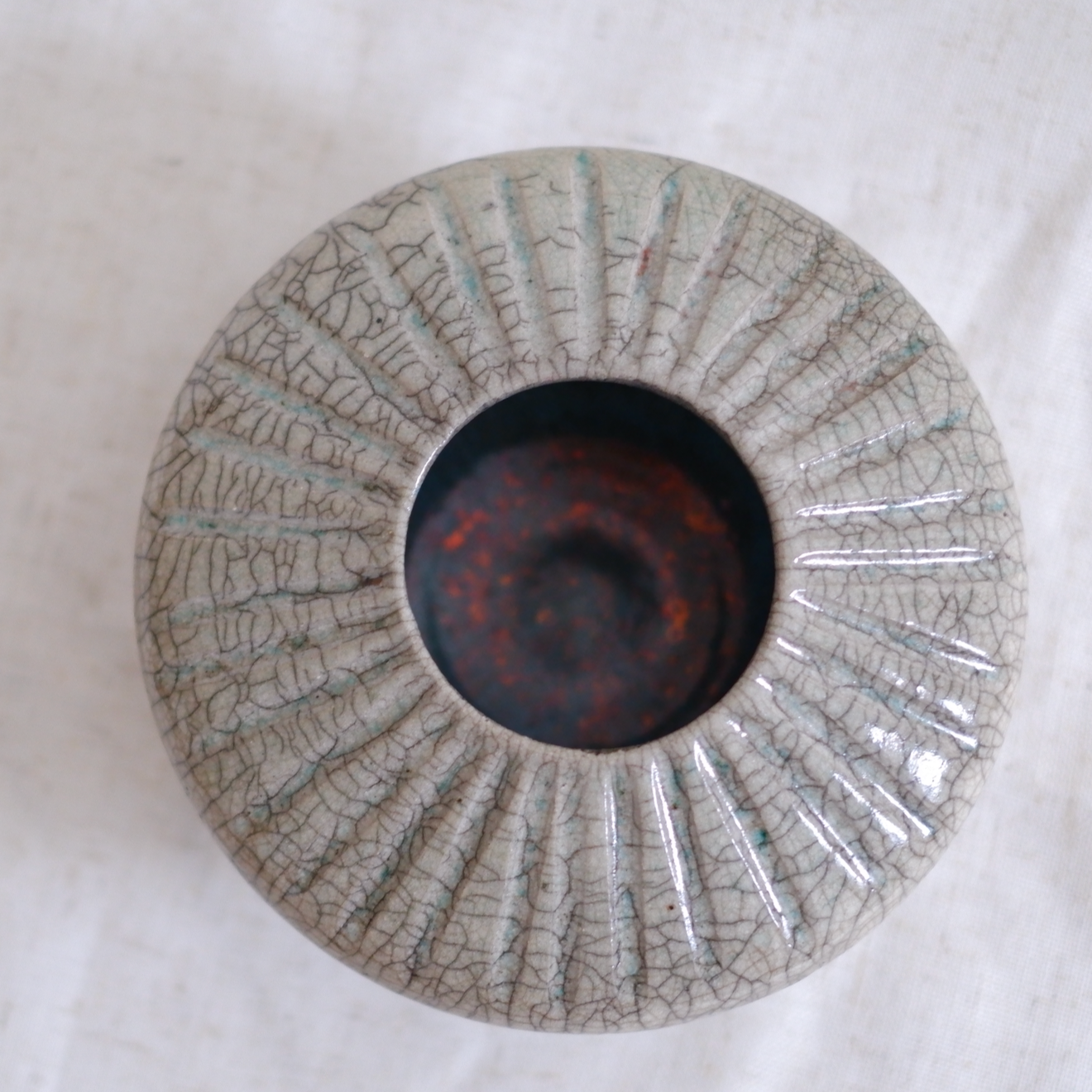 Blue Sun Donut Vase