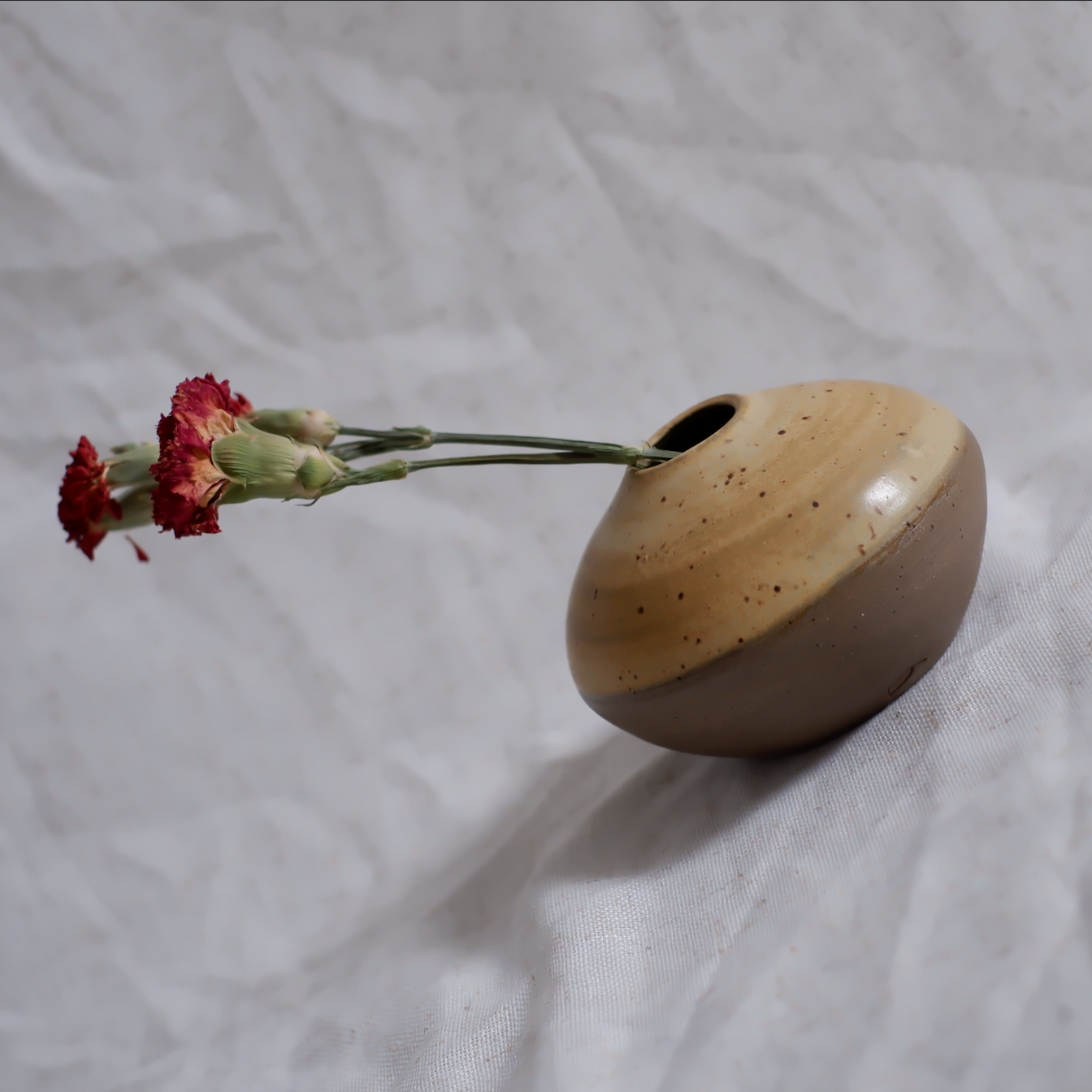 Wide Butter Bud Vase