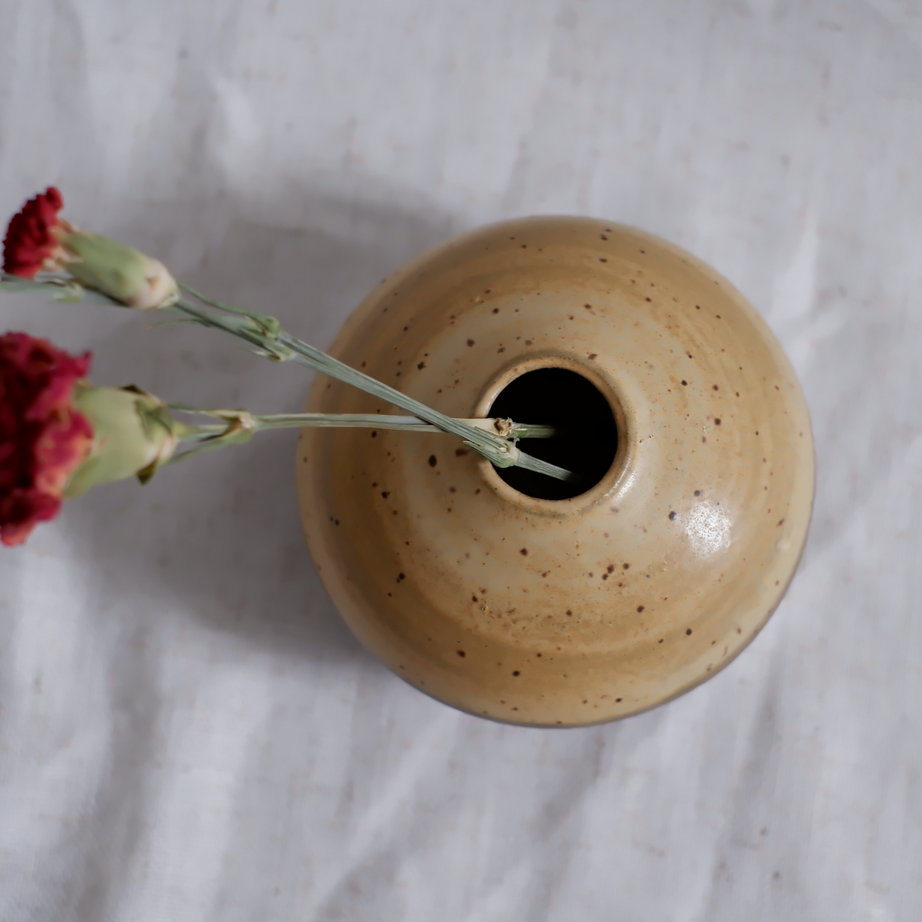 Wide Butter Bud Vase
