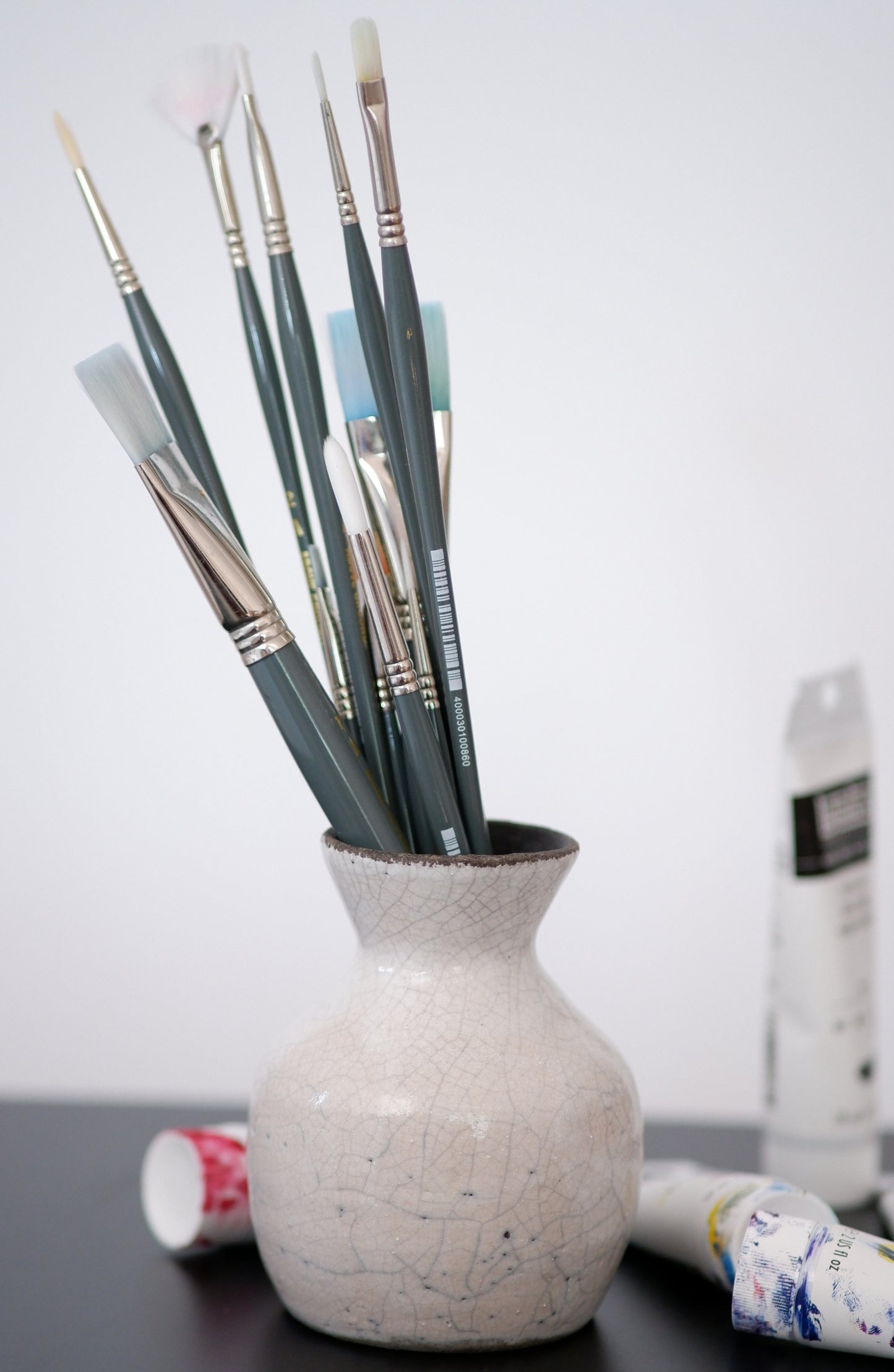 Tall White Angular Vase