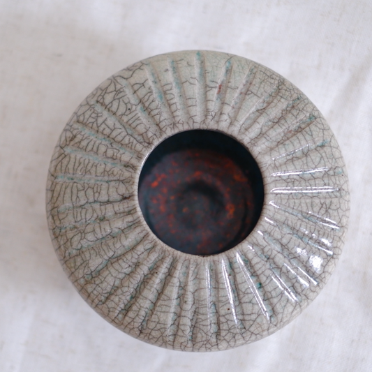 Blue Sun Donut Vase