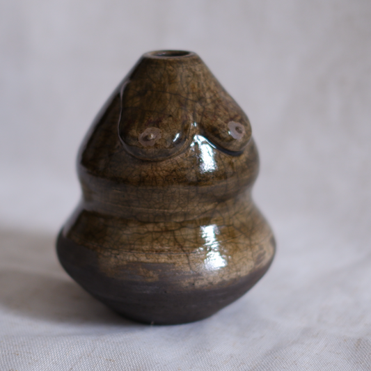 Crackle Boob Vase