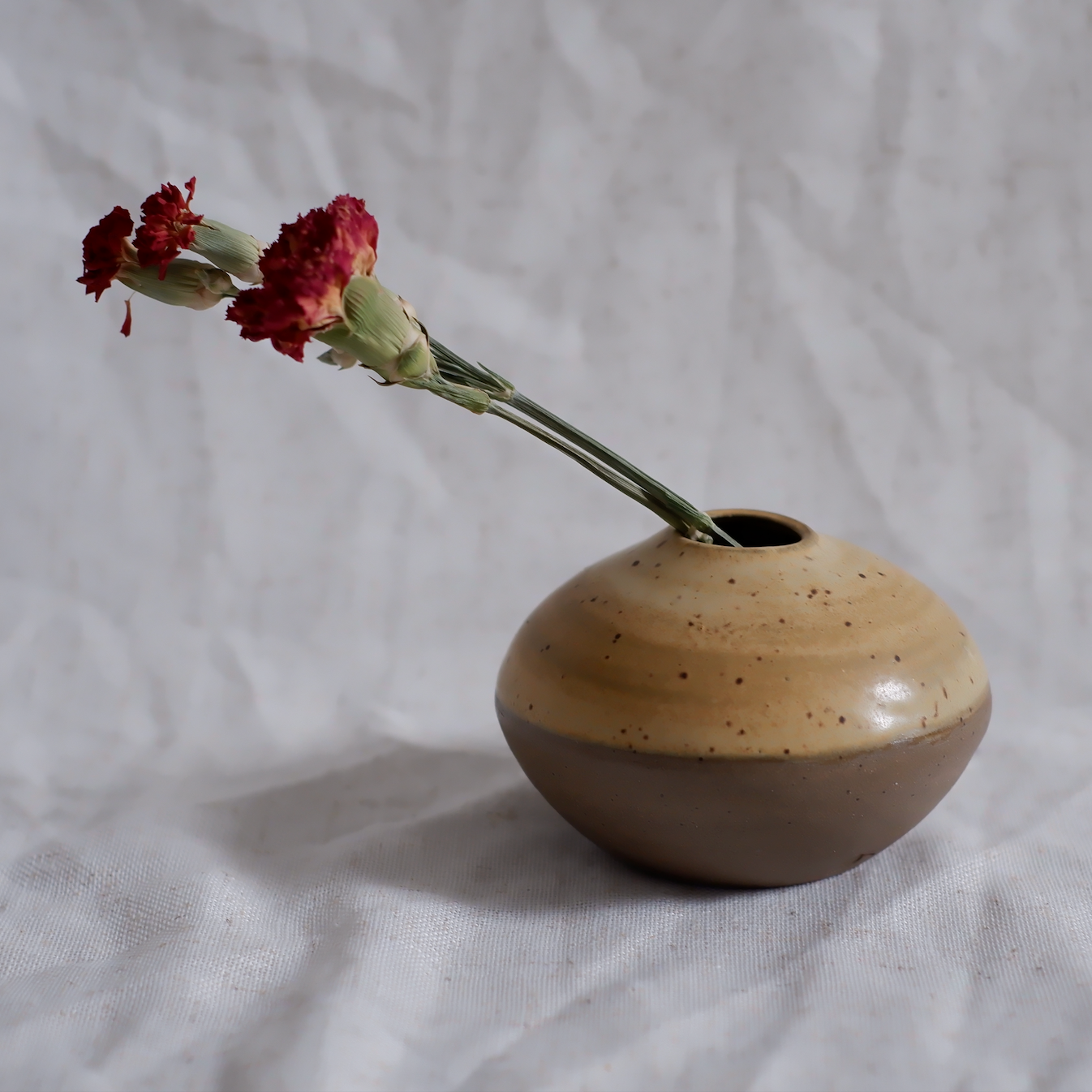 Wide Butter Bud Vase